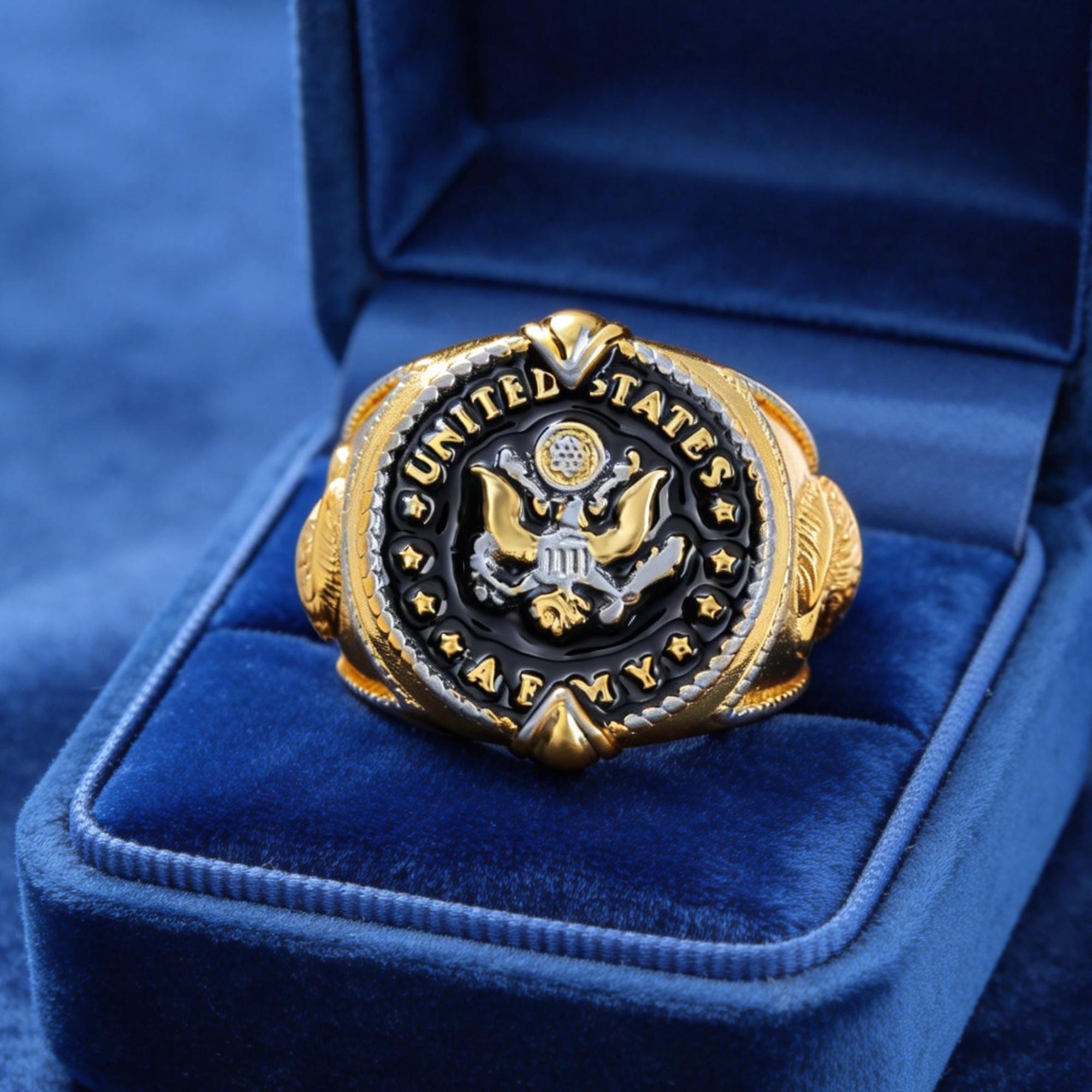 Custom Ring for Men, Personalized Eagle Valor Tungsten Carbide Ring ...
