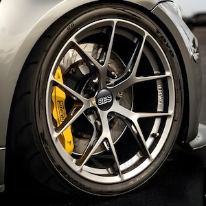 BBS Custom Wheel Center Hub Cap Stickers Set of 4 | 3D Domed Sticker | Easy Peel & Stick | Durable Decals