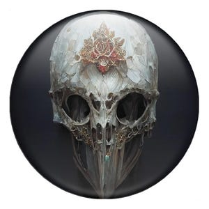 Alien Motorcycle Skull Resin Domed Stickers Fits Harley Honda Yamaha all sizes set of 4