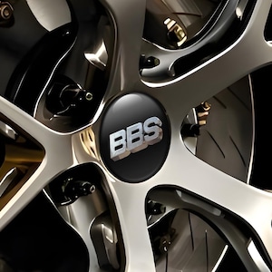 BBS Car Logo Stickers | Center Hub Cap Plate Stickers set of 4 | 3D Domed Stickers | Durable Decals