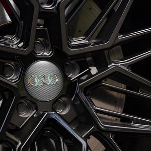Personalized Audi Wheel Center Cap Stickers Set of 4 | Epoxy Resin 3D Domed Stickers | Handfinish