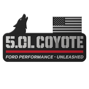 Coyote 5.0L Engine Badge Sticker – Epoxy Resin Automotive Decal for Ford Mustang GT – Fender or Hood Emblem