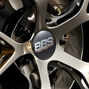 BBS Car Logo Stickers | Center Hub Cap Plate Stickers set of 4 | 3D Domed Stickers | Durable Decals