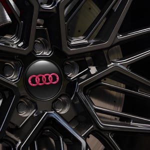 Custom Audi Wheel Center Hub Cap Decals | Car Logo Stickers Set of 4| Waterproof , Durable, UV Resistant