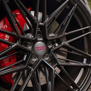 Custom Audi Wheel Center Hub Cap Decals | Set of 4 Handmade 3D Domed Stickers | Waterproof Emblems