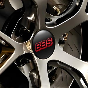 Custom BBS Wheel Center Caps Stickers Set of 4 | 3D Domed Badge Decals | Durable Stickers, Various Sizes