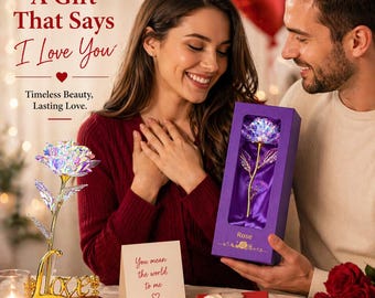 Forever Rose 24K Gold – Romantic Gift for Her, Eternal Rose, Valentine’s Day Gift, Anniversary Gift, Gift for Wife, Love Gift Idea