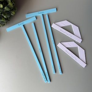 B-Ware Set Abstandshalter T-Spacer und Gehrung Buchbinden Lineal Buchbindearbeit Kartonagen Geschenkbox Basteltool Bookbinding Graupappe