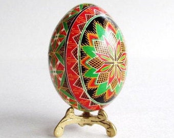 Pysanky eggs handmade egg ornament, traditional Ukrainian art egg batik eggshell painted with beeswax acid dying process handmade in Canada