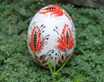 Ukrainian pysanky hand painted Easter egg, decorative eggs on real chicken eggshells, hand painted with hot beeswax