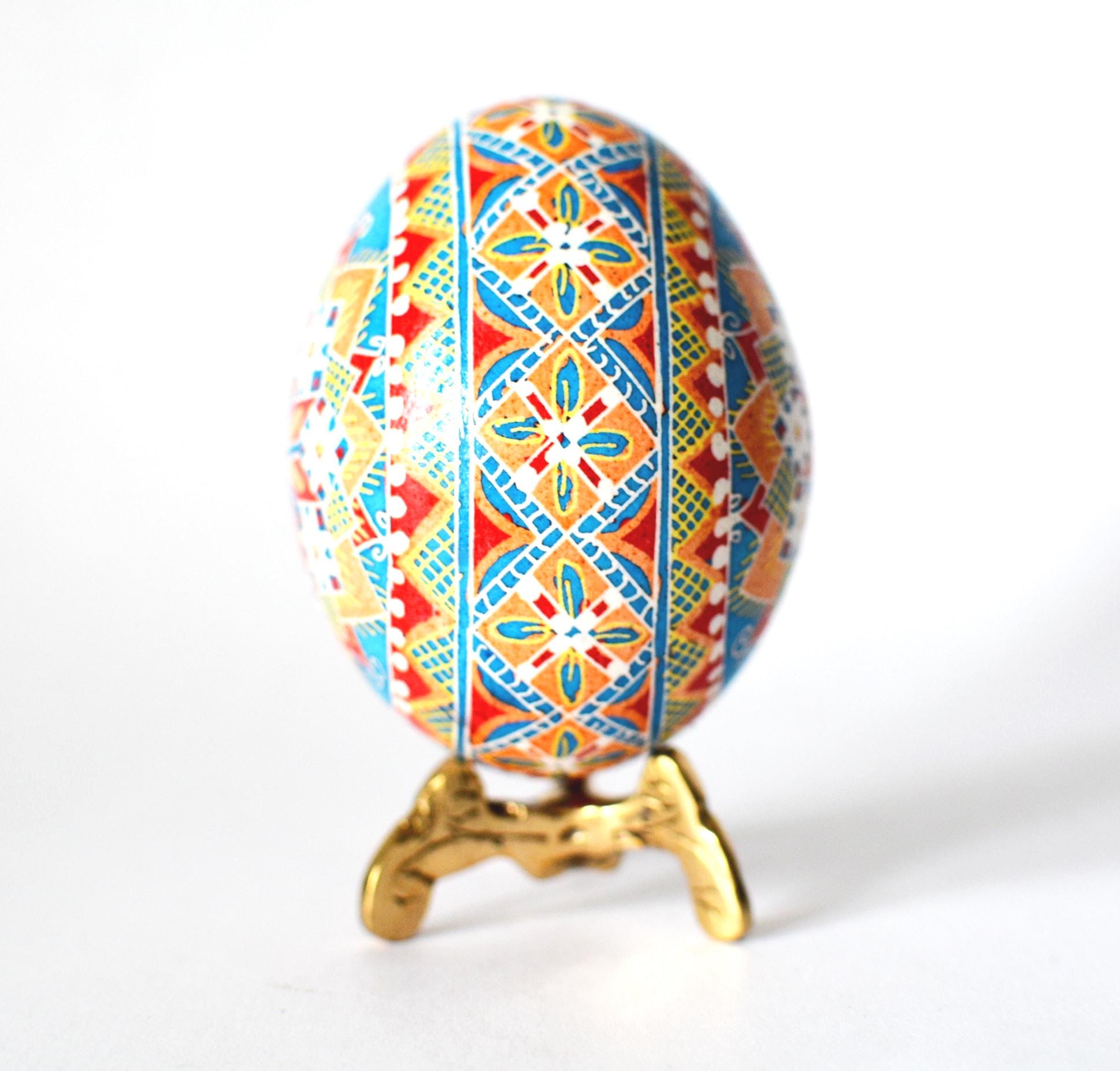 Hand Painted Turquoise Ukrainian Easter Egg, Pysanka Folk Art Eggs - Etsy