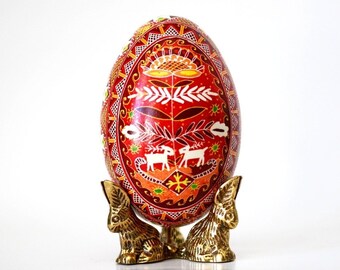 Ukrainian goose pysanka batik art egg Christmas ornament for couple real pysanka hand made egg shell Etsy