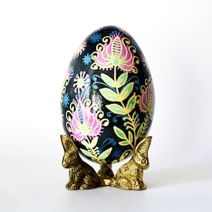 Easter eggs Ukrainian Goose Egg Pysanka egg ornament, hand painted eggs Ukraine traditional art gifts for mom from kids