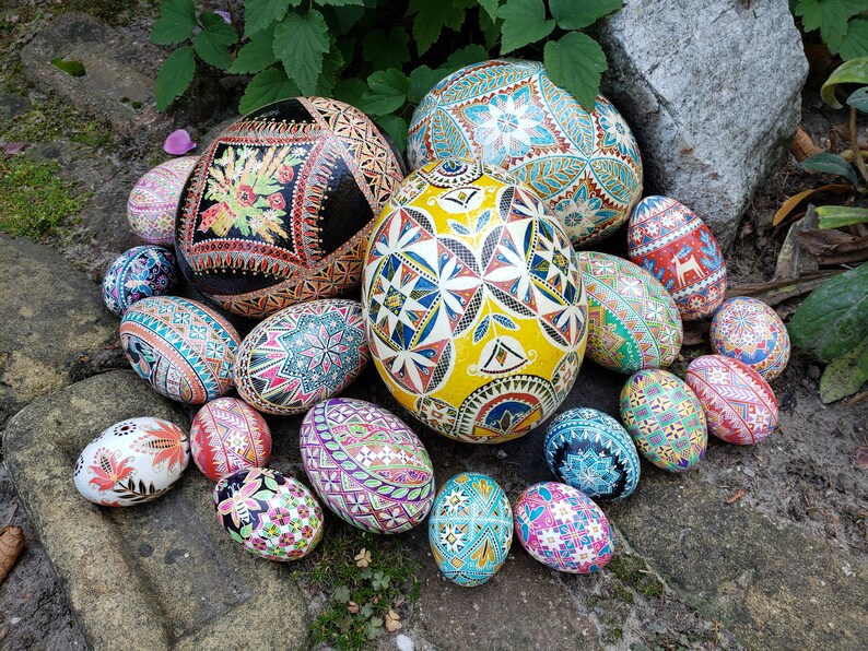 Goose pysanky supplies kit gift set Easter craft kit Family Activities, Ukrainian eggs supplies dyes goose eggshells beeswax block kistka image 10