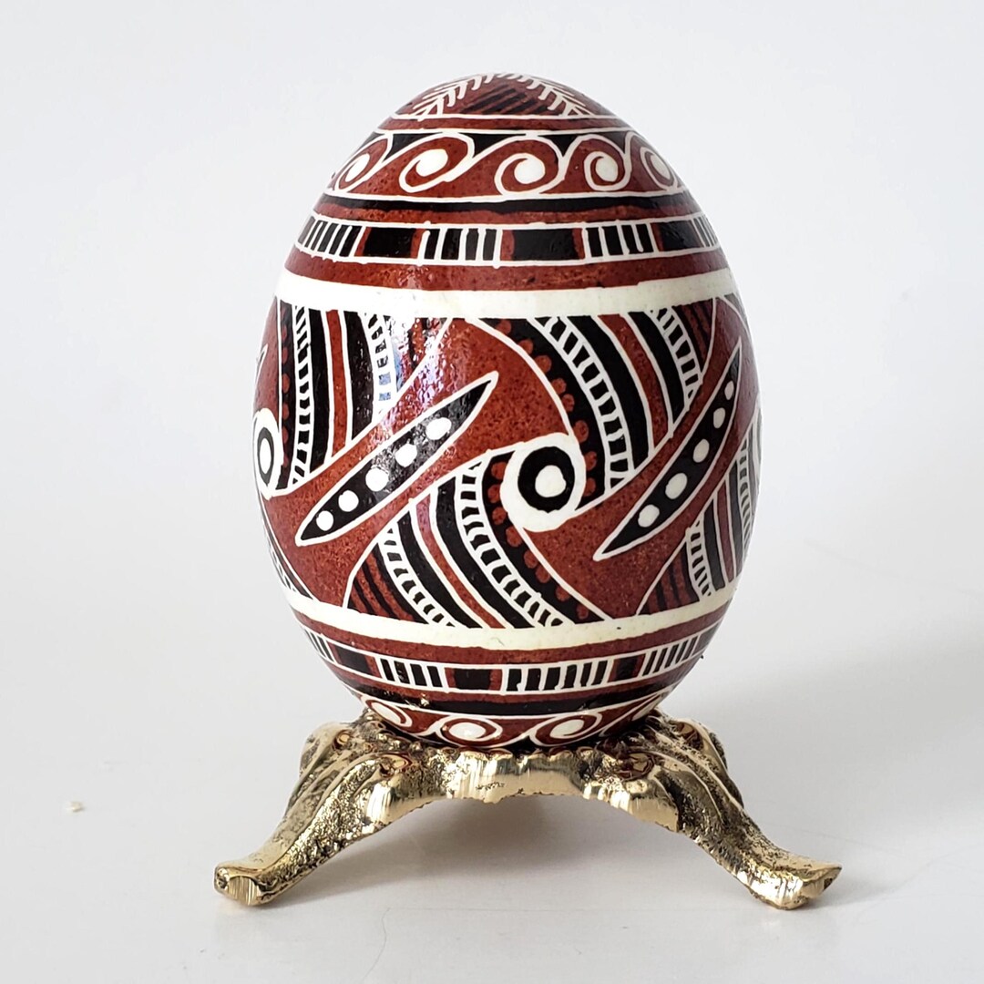 Trypillian Pysanka Ukrainian Easter Egg, Beeswax Eggshell Batik Art ...