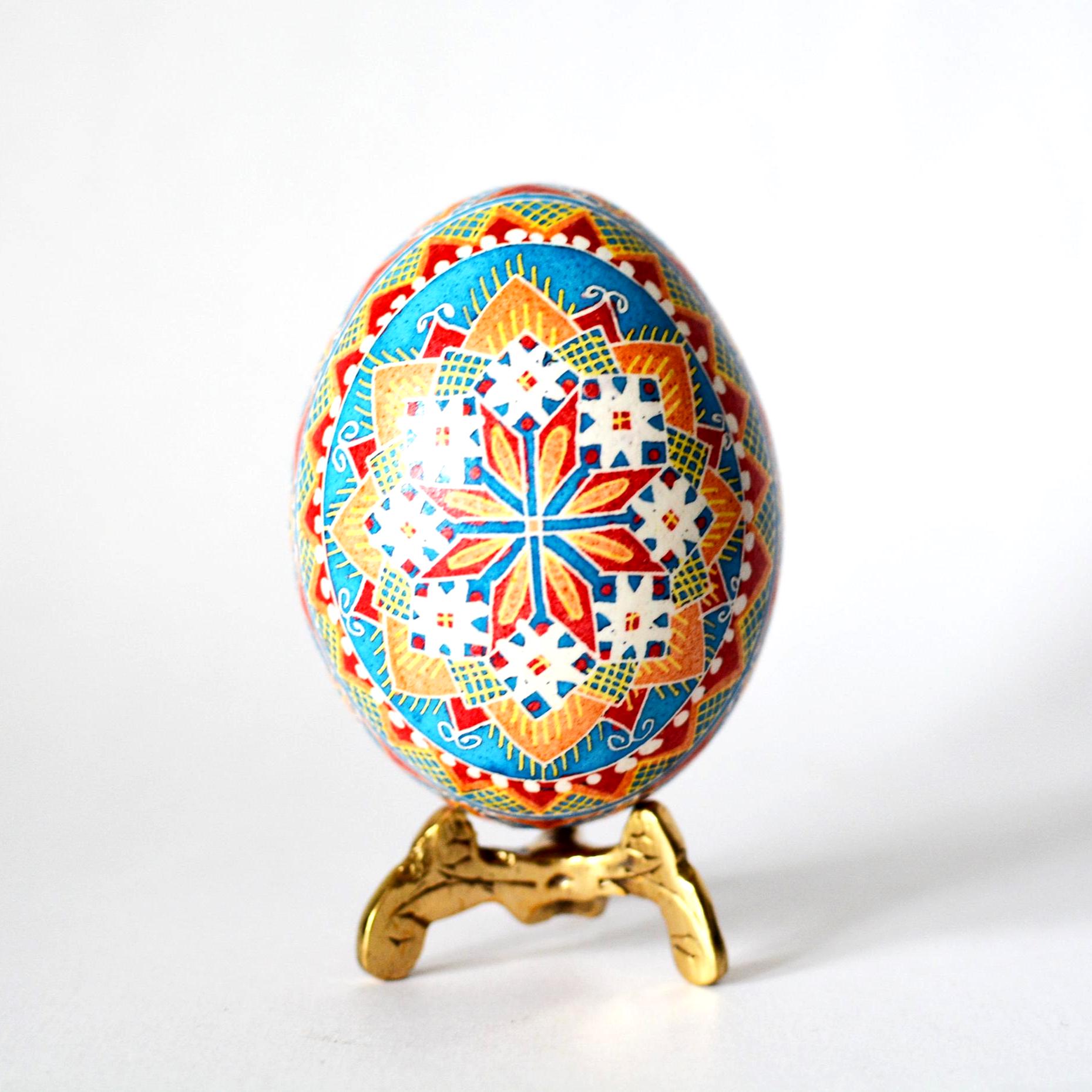 Hand Painted Turquoise Ukrainian Easter Egg, Pysanka Folk Art Eggs - Etsy