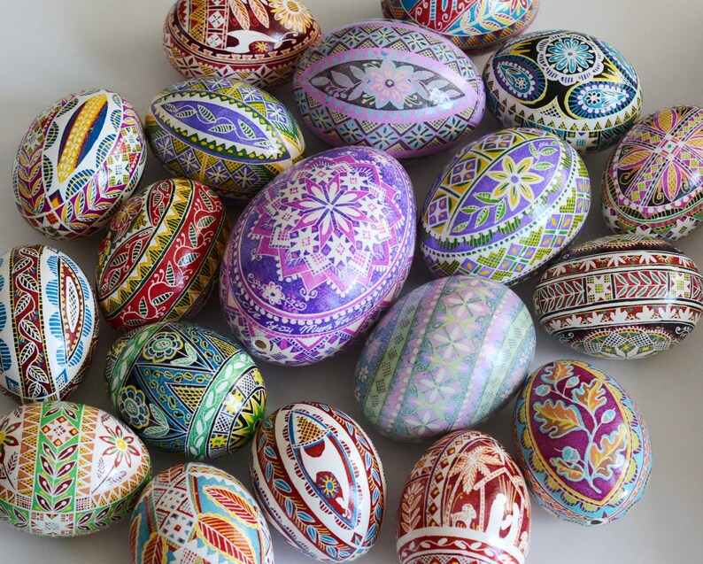 Pysanka Egg Ukrainian Easter Art Egg Pysanky Ornaments Home Decor Holiday Gift Idea For Mom Hand Painted Eggshell With Cross Traditional Egg Art Collectibles Collectibles Kromasol Com