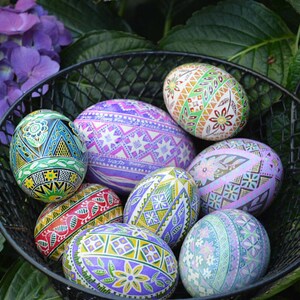 Goose pysanky supplies kit gift set Easter craft kit Family Activities, Ukrainian eggs supplies dyes goose eggshells beeswax block kistka image 7