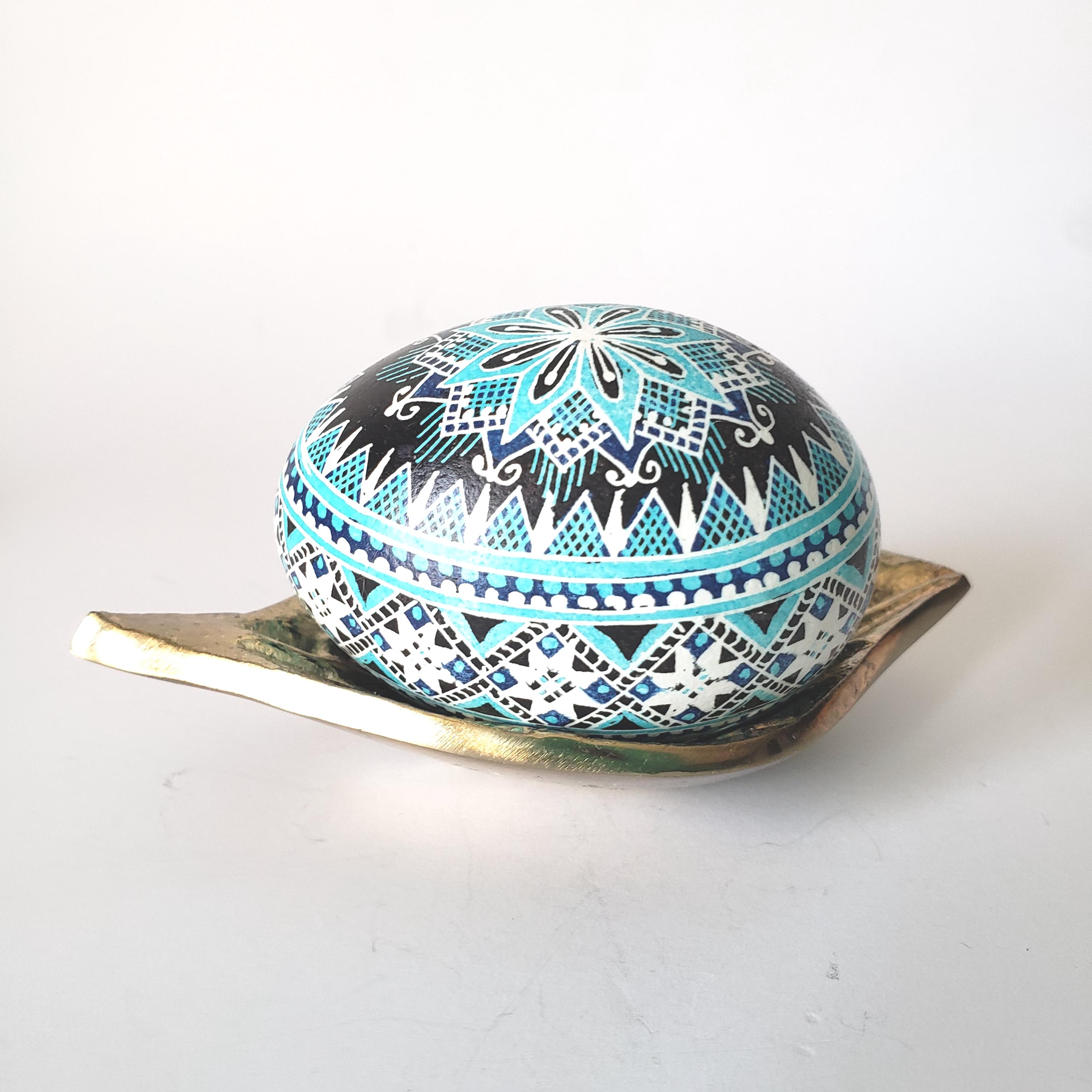 Hand-painted Turquoise Blue Pysanka Egg, Ukrainian Easter Egg Ornament ...