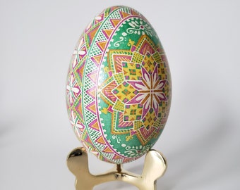 Batik art egg hand painted pysanka Goose pysanky decorative egg ornament Ukrainian Easter gifts