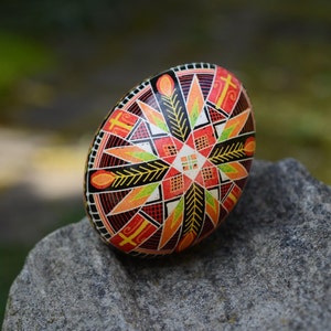 Hand painted Pysanky eggs, religious gift for mom or sister, personalized Ukrainian Easter egg gift from daughter, decorative batik art eggs