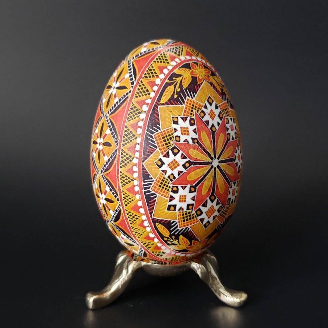 Goose Pysanka: Ukrainian Easter Egg, Starburst Pattern Fancy Decorative ...