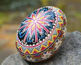 Hand-Painted Pysanky Eggs, Traditional Ukrainian Easter Egg Ornament