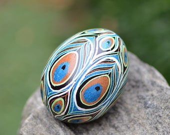 Pysanky eggs art of Ukraine Peacock pysanka egg ornament green purple peacock wedding gift traditional hand crafted keepsake for newlyweds