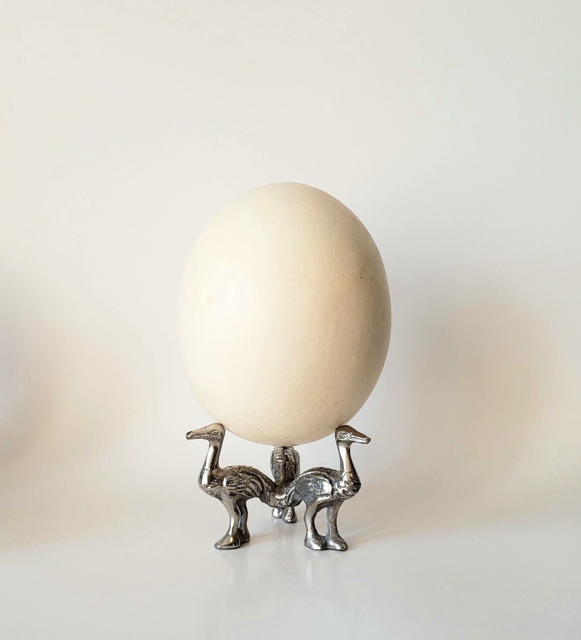 Ostrich egg stand silver metal crystal sphere display stand Etsy