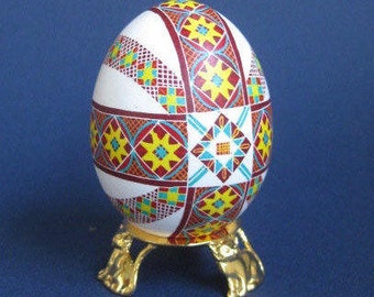 Pysanky eggs hand painted Ukrainian Easter egg with cross religious gifts egg ornament traditional pattern pysanka folk art