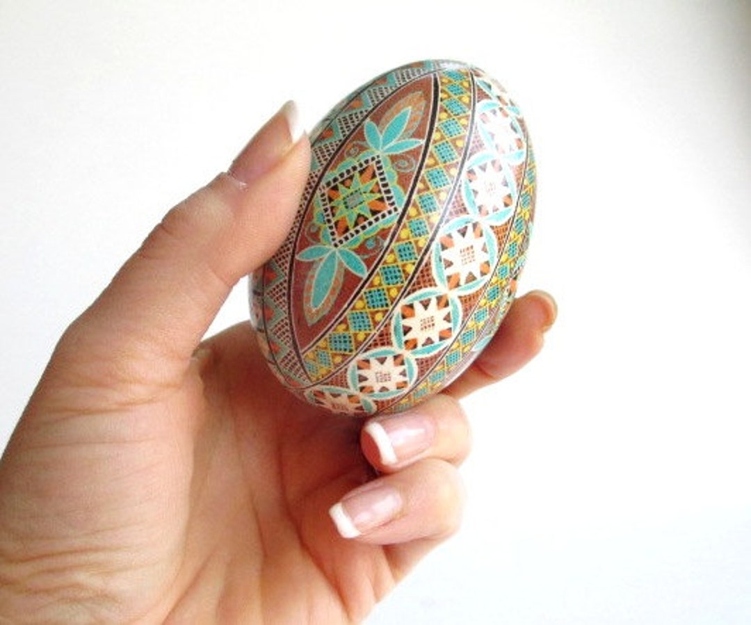 Ukrainian Goose Egg Pysanka Easter Egg Ornament Decorative Batik Art ...