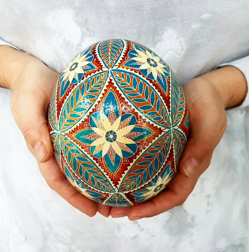 Easter eggs pysanky hand painted Ukrainian Pysanky Easter eggs, blue egg ornament most popular gift for Easter decorative hand made art egg image 7