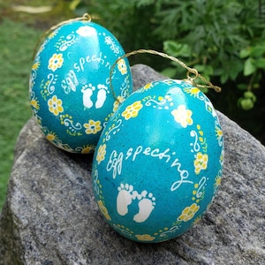 Hand-Painted Pysanka Easter Egg: Pregnancy Announcement, Gender Reveal
