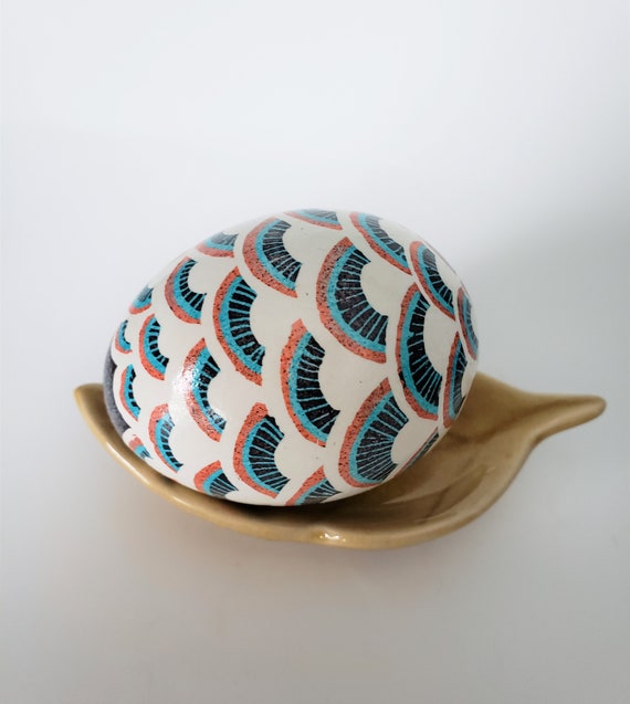 Japanese Fan Pysanka Decorative Art Egg Decorated Shells Etsy