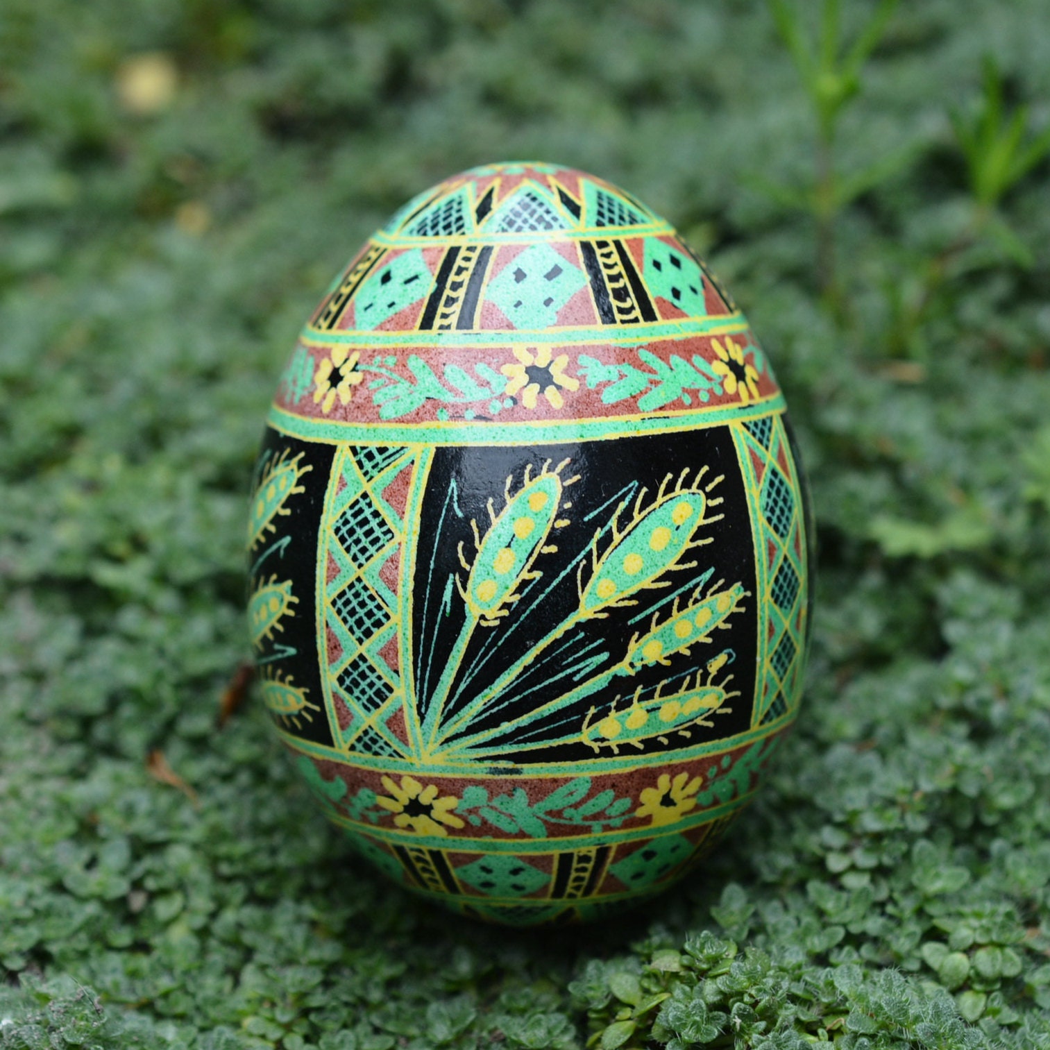 Sunflower Pysanka Ukrainian Easter Pysanky Eggs Hand Painted Ukrainian
