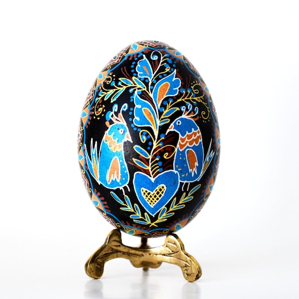 Ornement d'oeufs de pysanky inséparables, cadeau d'anniversaire de pysanka ukrainienne ostereier parents décoratifs vrais poulets coquilles d'oeufs art pysanka