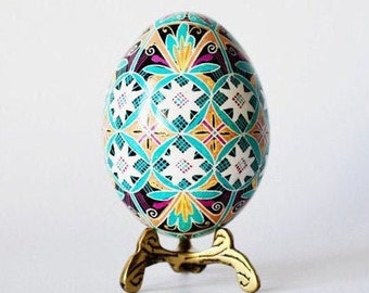 Pysanky Eggs Ukrainian Easter egg, Blue Pysanka egg ornament gift ideas, best selling items for Easter and other holidays