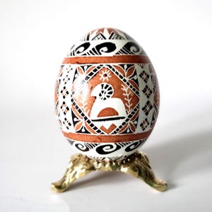 Trypillian Pysanka with Rams Pattern, Ukrainian Easter Egg, Beeswax  Eggs Pysanky