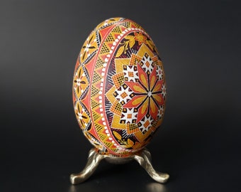 Pysanky eggs Goose egg Pysanka, Traditional Ukrainian ornament, hand painted real pysanka eggshell most sold popular design pysanka pattern