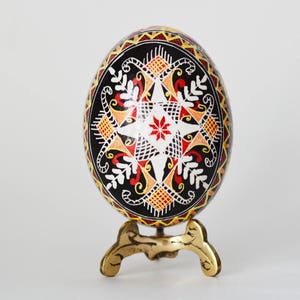 Religious pysanky eggs hand painted ornaments, batik art eggs Ukrainian Easter egg pysanka