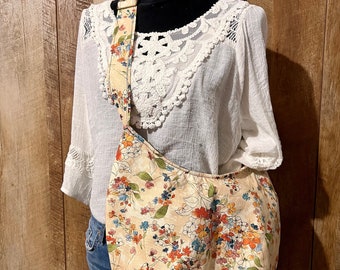 Handmade Floral Canvas Hobo Bag: Watercolor Crossbody Sling