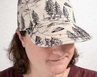 Handmade alien spaceship hat: alien abduction 5-panel baseball cap