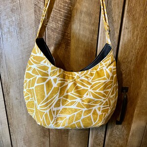 Honeycomb purse, crossbody bag, mustard yellow canvas purse, handmade cloth shoulder bag with pockets, birthday gift for friend image 3