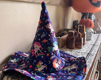 Witch Hat: Quilted Cotton Costume Hat in variety of colors