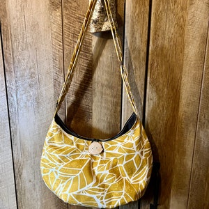 Honeycomb purse, crossbody bag, mustard yellow canvas purse, handmade cloth shoulder bag with pockets, birthday gift for friend