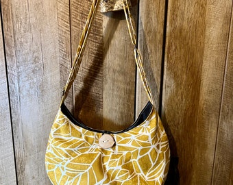Honeycomb purse, crossbody bag, mustard yellow canvas purse, handmade cloth shoulder bag with pockets, birthday gift for friend