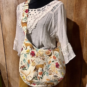 Woodland Canvas Crossbody Bag: Handmade Boho Hippie Purse