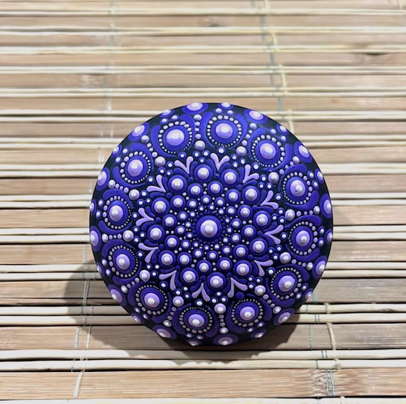 Hand Painted Mandala Stone, Dot Art, Unique Gift, Cozy Home Decor
