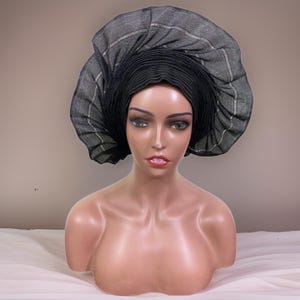 Gele, African autogele, adjustable ready to wear gele, African headtie hat, Nigerian wedding, headwrap