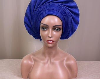 Gele, African autogele, adjustable ready to wear gele, African headtie hat, Nigerian wedding, headwrap
